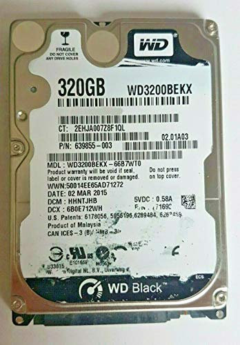 320 GB SATA Black WD3200BEKX-66B7WT0 7200 rpm 16 MB 2.5 HDD