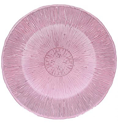 Dessous de plat en verre rosé, 33 cm, ligne lumineuse