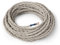 Amarcords - Cable de tela color BEIGE, trenzado, lino, 1 metro, con tierra 3x0,75 - Hilo eléctrico textil de color estilo clásico para lámparas bricolaje y iluminación vintage.