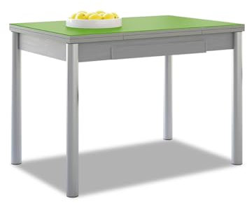 ASTIMESA - Mesa de Cocina Extensible - Estructura Aluminio - Color Verde - Ideal para Espacios Pequeños - Medidas: 90 x 50 cm - Extensible: 140 x 50 cm