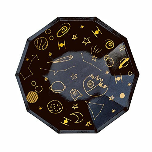 Platos de fiesta Galaxias (paquete de 8) | Platos de papel para espacio exterior | Decoraciones para fiestas | Platos de papel Galaxy | Platos de fiesta de cohete