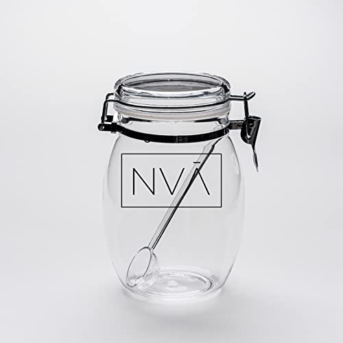 Chef Nva Acrylic Mason Jar with a Clip Airtight Lid Food Storage Pickling (Medium)