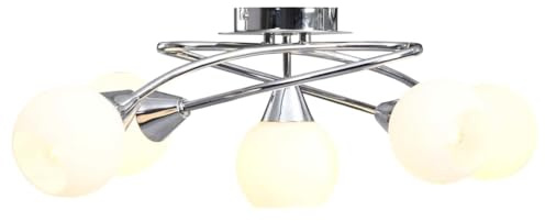 vidaXL Deckenleuchte mit Keramik-Lampenschirmen für 5 E14 Glühlampen