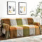 Edcooy Überwürfe für Sofas, große, bunte Chenille-Quasten, gewebte Hippie-Überwurfdecken für Couch, Bett, Sofa, böhmische Fransen, Quasten, Dekoration für Zuhause (grün, groß, 220 x 260 cm)