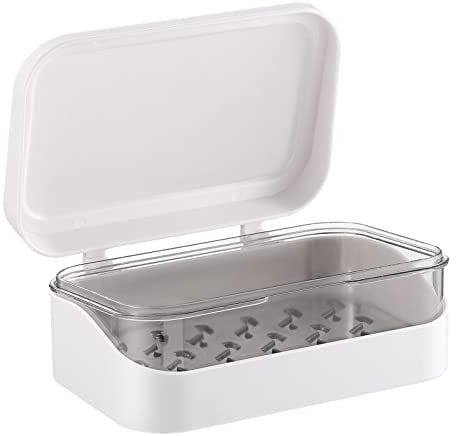 Operitacx Seifendose Mit Abfluss: Seifenbox Reise Wasserdicht Seifenschale - Seifenhalter Mit Klappdeckel, Seifenbox FüR Badezimmer, Dusche, Küche, 13,5 X 9 X 5,5 cm