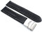 Sulla 18mm Uhrenband Genuine Leder Armband mit Faltschließe aus Edelstahl Schwarz Weiße Naht