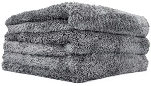 BW&HM Bayeta Microfibra Coche Toalla Secado Coche Toalla Limpieza Coche Paños Microfibra Coche Super Absorbente 40x60cm Pack de 3 Gris