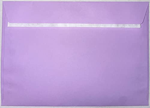 C5 Coloured Envelopes for A5 Greeting Cards Wedding Invitations & Crafts V Flap, Peel & Seal Flap (162x229mm) Pack of 50 (Lilac Peel & Seal)
