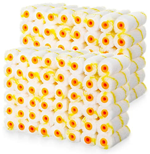 400 Stück 10,2 cm Mini-Farbroller Bulk kleine Mikrofaser-Rollerabdeckung 1,27 cm Nickerchen für Farbroller Pinsel für Hausmalerei, DIY Handwerk Home Wand Reparatur Werkzeug Set