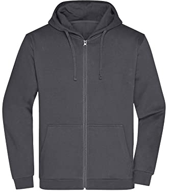 James & Nicholson Herren Basic Kapuzen-Sweatjacke - Klassische Sweatjacke mit Kapuze und Kordelzug