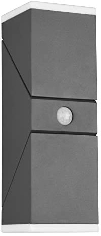 Trio Leuchten LED Außen Wandleuchte Avon 270669242, Aluminium Druckguss Anthrazit, Acryl, inkl. 2x 7 Watt LED, Bewegungssensor mit Orientierungslicht