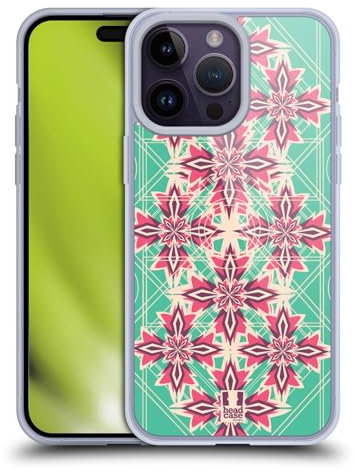 Head Case Designs Diamantes Florales Caleidoscopio de Impresión Caso de Gel Suave Compatible con Apple iPhone 14 Pro MAX