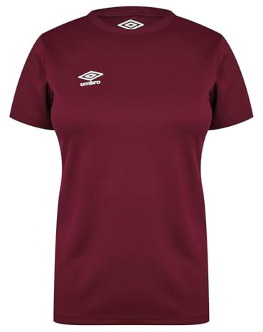 Umbro Womens Club T-Shirt Tee Top Sports Training New Claret S
