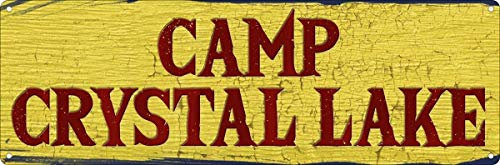 Ensound Vintage Metallschilder Camp Crystal Lake, Home of A Serial Killer Slim Blechschild Vintage Stil Personalisierte Wanddekoration 10,2 x 40,6 cm