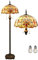 Kinbolas Stehlampe Tiffany Stil Vintage Lampe Groß,Boho Orientalische Art Deko Steh Leselampe,16 Zoll Buntglas Lampenschirm,Barock Antike Bogenlampe für Wohnzimmer Schlafzimmer,Mit 2 x E27 Birne (F-2)