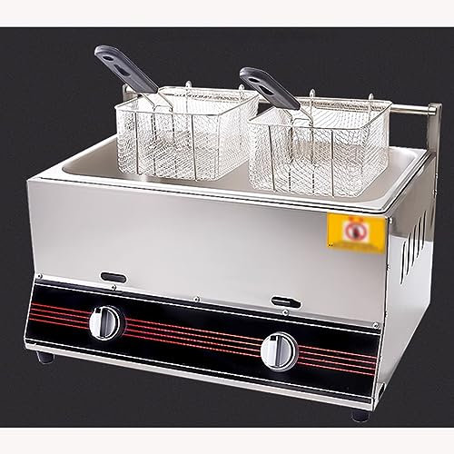 LXURY Freidora Industrial Hosteleria, Freidora con Cesta para Uso Doméstico, Freidora a Gas Comercial, para Restaurante de Cocina Casera