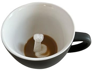 Creature Cups Keramiktasse Snake (325 ml, olivbraun außen) – versteckte 3D-Schlange im Inneren der Tasse entsteht, wenn Sie trinken, Geburtstag, gruselig, Überraschung, Halloween-Trinkgeschirr,