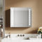 SIRHONA Armoire de Salle de Bain avec Miroir et LED éclairage 65x60cm, Murale Meuble Pharmacie avec Prise et Étagère Réglable, Armoire de Toilette Anti-buée, 3 Températures de Couleur