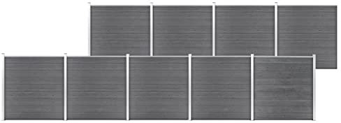 Clôture et barrières, panneaux de clôture, clôture de jardin WPC 1564 x 186 cm, gris