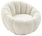 Vente-unique-Drehsessel muschelförmig - Bouclé-Stoff - Weiß - COSSATO