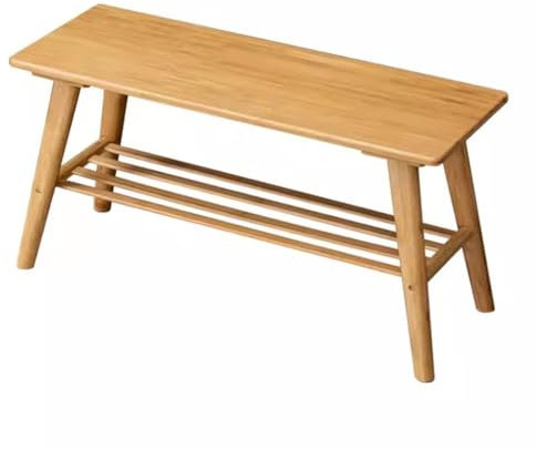 Bambus-Schuhbankregal Mit Ablagefach, Lange Sitzbank Im Japanischen Bauernhaus-Stil, Kleine Nachttischbank for Schlafzimmer, Wohnzimmer, Heimdekoration