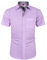 J.VER Herren Hemd Kurzarm Freizeithemd mit Tasche Regular fit Businesshemd Bügelleichte Oberteile Männer Modern,Rosa Lila,2XL
