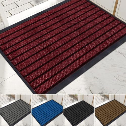 Milosc New Stripe Design Washable Non Slip Door mat Barrier Mats For Indoor & Outdoor Home Hallway Commercial Mat Entrance Mats Rubber Mats Large Kitchen Mats Small Entrance Mat