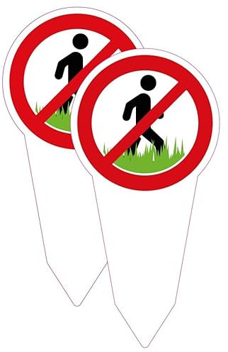 SL group - 2 Steckschild Rasen Betreten verboten 30 x 15 cm aus Alu-Dibond (Aluminium) - Hinweisschild Betreten der Rasenfläche & Grünflache verboten - Betreten der Fläche verboten (UV-Schutz)