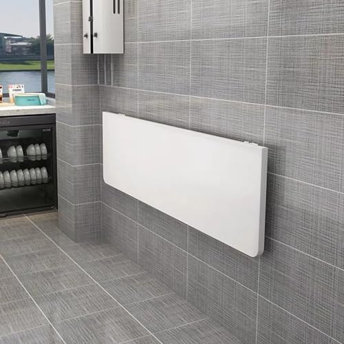 Willonin Wandklapptisch, klappbar, schwimmend, Wandtisch, klappbar, aus Holz, Esstische, multifunktional, Küchentisch (80 x 50 x 1,6 cm, weiß)