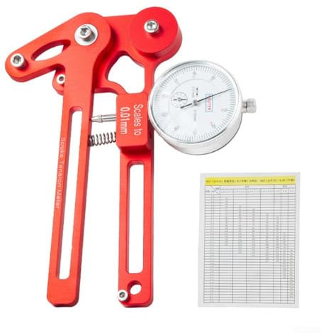 Fahrrad-Speichenspannmesser, Aluminiumlegierung, schwarz, elektronisch, geeignet für 27 5 700C Räder (rote mechanische Uhr)