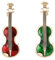 Lot de 2 broches pour violon Vert et rouge, Métal