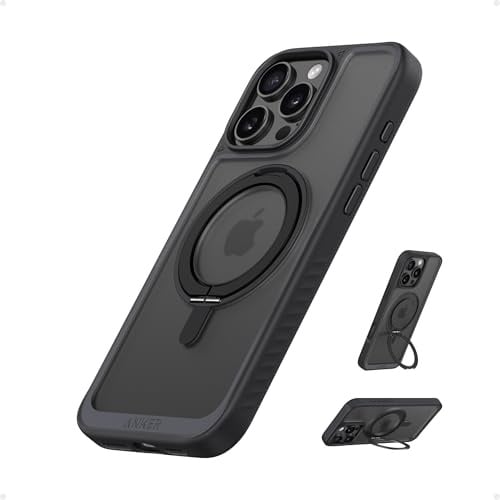 Anker FlexStand magnetisches Case für iPhone 16 Pro, 360° Ringständer, Matte und rutschfeste Schutzhülle, 16cm iPhone Hülle mit verbesserter MagSafe-Kompatibilität