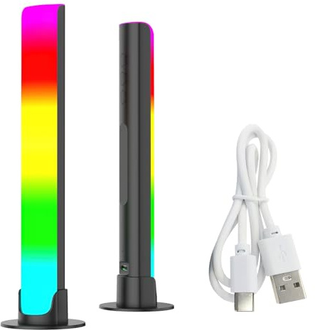 XiXiRan Musik Rhythmus Licht, Buntes Klangsteuerungslicht, Music Light Bar, RGB Sound Kontrolle LED Licht Stick, Ambiance Play Lightbar, 32Bit Music Level Light, USB-Aufladung Sound Pickup Lights (C)