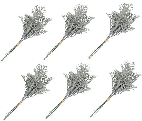 MUSISALY 6St Silberblatt-Imitationsblume Kunstblumenzweig Blumenvasen dekorativ Girlande Pflanzen kunstpflanze kunstplflanze künstlicher Blumenstiel Blumenarrangement Seidentuch