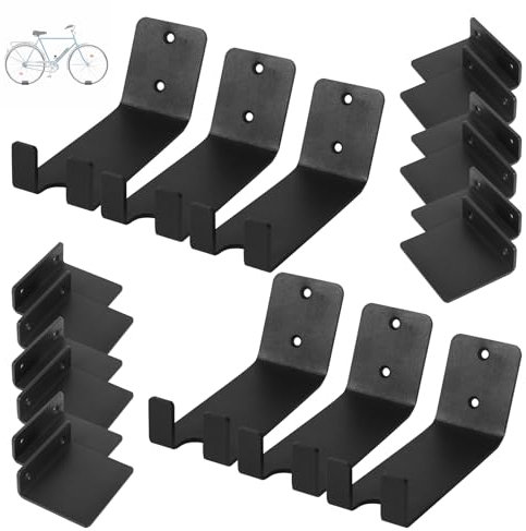 Ohiyoo 6 Pack Bike Wall Mount Heavy Duty Bike Pedal Hanger Wall Mount Bike Hangers for Garage Vertical Bike Wall Hangers Bike Display Stand Space Saving Wall Bike Rack (6 Pack)