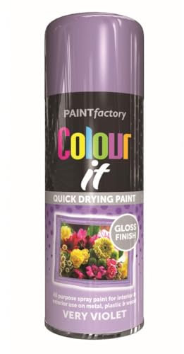 RAPIDE PF Colour It Spray Gloss Very Violet 400ml | Quick Drying High Performance Spray Paint | Multi-Surface Use on Metal, Plastic & Wood | Interior & Exterior Application