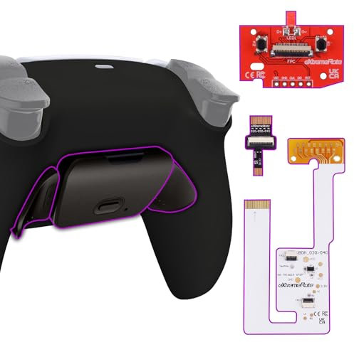 eXtremeRate Real Metal Buttons (RMB) Rise V3 Remap Kit para ps5 Control BDM-030/040/050 Carcasa Rediseñada & Actualización Board & Programable Botones Traseros Accesorios para ps5 Mando(Negro)
