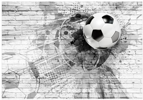 KunstLoft Tapete 'Fußball Sport schwarz-weiß' 400x280cm Fototapete modern