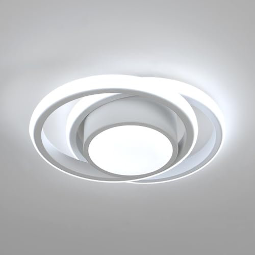 Comely LED Deckenlampe Weiß Rund, Moderne Deckenleuchte 32W mit Kaltweißem Licht 6500K, Deckenlampe für Wohnzimmer, Schlafzimmer und Küche, Hergestellt aus Aluminium und Eisen, Einfache Montage