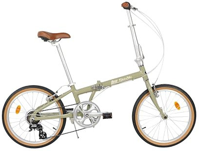 FabricBike Klappfahrrad, Alu-Rahmen, Single Speed, klapprad 20 Zoll, Folding, klapp Fahrrad, Klapprad Erwachsene, Fabric Bike Folding Bike (Light Sand 7 Speed)
