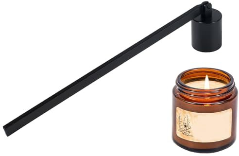 LIURFLNC Kerzenlöscher, Kerzen ausmachen, Schwarz Edelstahl Kerzenauslöscher mit Langem Griff Dochtlöscher, Kerzenlöscher Automatisch für Kerzen Docht Flammenlöscher Weihnachte