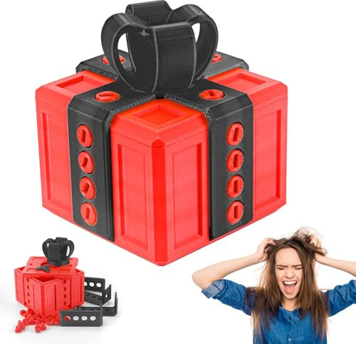 Audasi Nervige Geschenkbox mit Twist Speicher Streichbox - 3D Gedruckt Really Annoying Box mit Schraubenknebel - Prank Box für Nervige Geschenke Zu Weihnachten