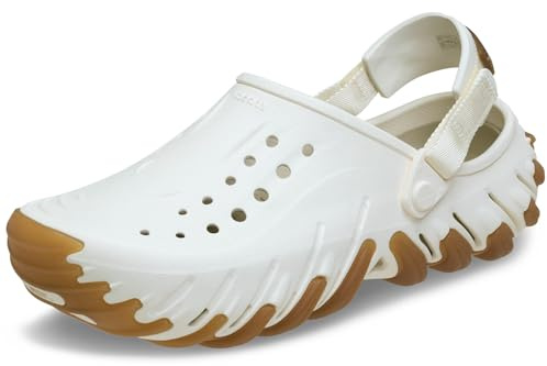 Crocs Unisex-Adult Echo RO Clog, Adjustable Clogs with Rubber Outsole, LiteRide Footbed, Chalk, 8 Women/6 Men