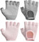 UDNFHL 2 Paar Frauensporthandschuhe, Nicht Rutschfeste, Atmungsaktive Handschuhe, Sportgeräte, Geeignet Für Yoga, Fitness, Radfahren (Grau, Rosa).