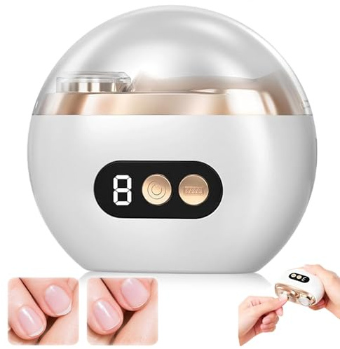Electric Nail Clipper, Automatic Nail Clippers and Polisher 2 in 1, Rechargeable Nail File with LED Light, Automatic Nail Trimmer with Nail Scraps Storage, for Adults, Elderly (C)