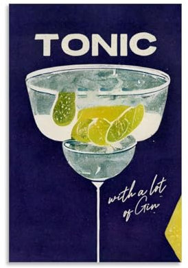 Poster Tonic With A Lot of Gin, Vintage, ästhetisch, Wandkunstdruck, 20 x 30 cm