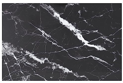 WKIEQACO Plateau de table en verre trempé noir 100 x 62 cm 8 mm avec motif marbré Accessoires de table