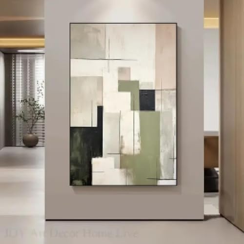 JACBON Peinture sur toile abstraite contemporaine de grande taille, affiche minimaliste abstraite et impressions pour décoration de salon, 40 x 60 cm (16 x 24 pouces), cadre interne