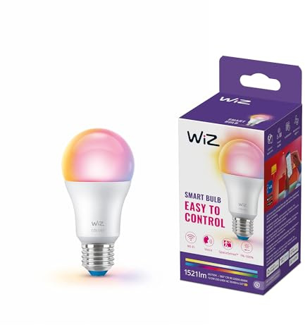 WiZ Smart LED A60-Lampe, Color und Tunable White, E27-Sockel, 100W, 1521 Lumen, dimmbar, funktioniert mit Alexa, Google Assistant, und Apple HomeKit, 1er Pack