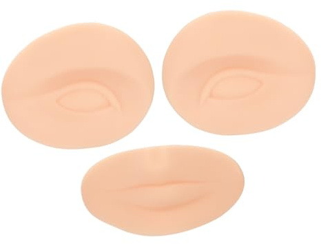 Beatifufu Silikon Make Up Übungshaut für Augen und Lippen Make Up Weich und Komfortabel Leicht zu Reinigen Geeignet für Salon und Persönliche Anwendung Hautfarben 3d-design